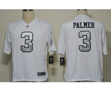 Nike Oakland Raiders #3 Carson Palmer White With Silvery Game Jersey