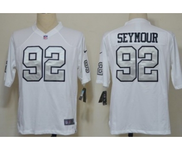 Nike Oakland Raiders #92 Richard Seymour White With Silvery Game Jersey