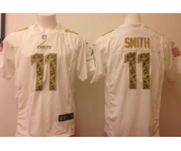 Nike Kansas City Chiefs #11 Alex Smith Salute to Service White Game Jersey