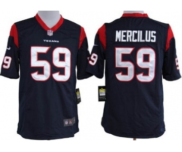 Nike Houston Texans #59 Whitney Mercilus Blue Game Jersey