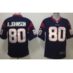 Nike Houston Texans #80 Andre Johnson Blue Game Jersey