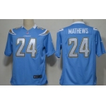 Nike San Diego Chargers #24 Ryan Mathews Light Blue Game Jersey