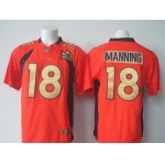 Men's Denver Broncos #18 Peyton Manning Orange Super Bowl 50th Anniversary 2016 NFL Nike Game Jersey