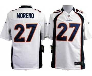 Nike Denver Broncos #27 Knowshon Moreno White Game Jersey