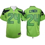 Nike Seattle Seahawks #24 Marshawn Lynch Green Game Jersey