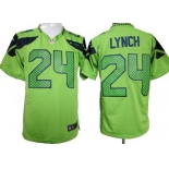 Nike Seattle Seahawks #24 Marshawn Lynch Green Game Jersey