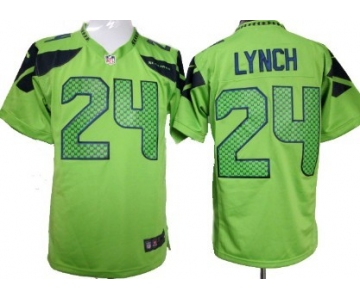 Nike Seattle Seahawks #24 Marshawn Lynch Green Game Jersey
