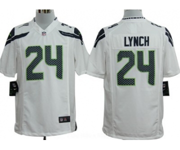 Nike Seattle Seahawks #24 Marshawn Lynch White Game Jersey