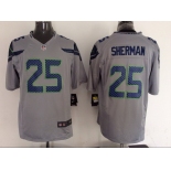 Nike Seattle Seahawks #25 Richard Sherman Gray Game Jersey
