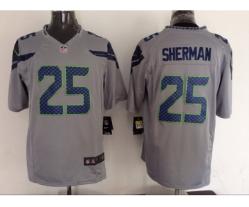 Nike Seattle Seahawks #25 Richard Sherman Gray Game Jersey