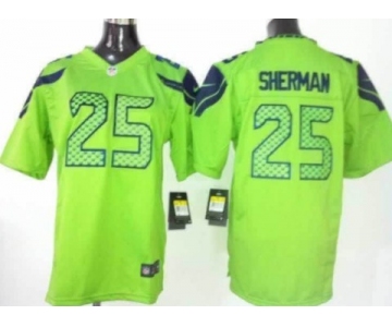 Nike Seattle Seahawks #25 Richard Sherman Green Game Jersey