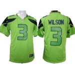 Nike Seattle Seahawks #3 Russell Wilson Green Game Jersey