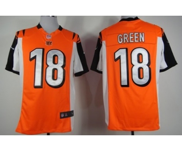 Nike Cincinnati Bengals #18 A.J. Green Orange Game Jersey