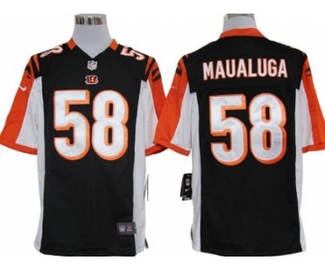 Nike Cincinnati Bengals #58 Rey Maualuga Black Game Jersey