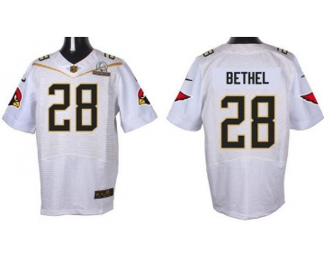 Men's Arizona Cardinals #28 Justin Bethel White 2016 Pro Bowl Nike Elite Jersey