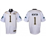Men's Carolina Panthers #1 Cam Newton White 2016 Pro Bowl Nike Elite Jersey