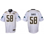 Men's Carolina Panthers #58 Thomas Davis Sr White 2016 Pro Bowl Nike Elite Jersey