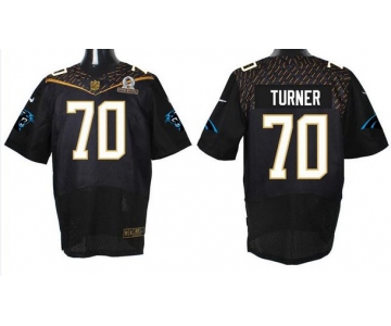 Men's Carolina Panthers #70 Trai Turner Black 2016 Pro Bowl Nike Elite Jersey