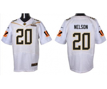 Men's Cincinnati Bengals #20 Reggie Nelson White 2016 Pro Bowl Nike Elite Jersey