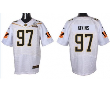 Men's Cincinnati Bengals #97 Geno Atkins White 2016 Pro Bowl Nike Elite Jersey