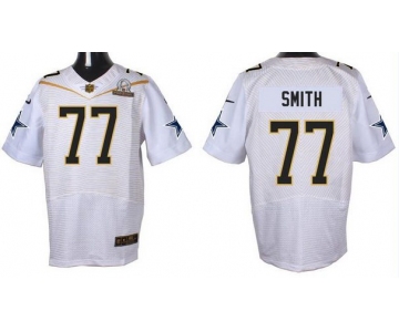 Men's Dallas Cowboys #77 Tyron Smith White 2016 Pro Bowl Nike Elite Jersey