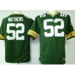 Nike Green Bay Packers #52 Clay Matthews Green Game Jersey