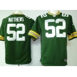 Nike Green Bay Packers #52 Clay Matthews Green Game Jersey