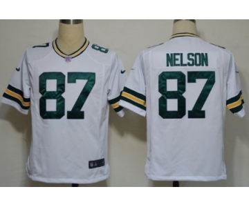 Nike Green Bay Packers #87 Jordy Nelson White Game Jersey