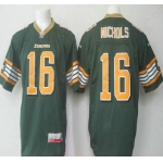 CFL Edmonton Eskimos #16 Matt Nichols Green Jersey