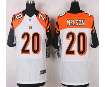Cincinnati Bengals #20 Reggie Nelson White Road NFL Nike Elite Jersey