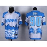 Nike Detroit Lions #90 Ndamukong Suh 2015 Noble Fashion Elite Jersey