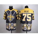 Nike New Orleans Saints #75 Andrus Peat 2015 Noble Fashion Elite Jersey