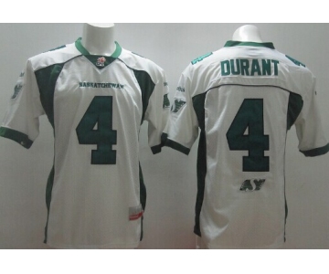 CFL Saskatchewan Roughriders #4 Darian Durant White Jersey