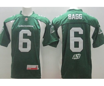 CFL Saskatchewan Roughriders #6 Rob Bagg Green Jersey
