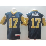 CFL Winnipeg Blue Bombers #17 Nick Moore Navy Blue Jersey