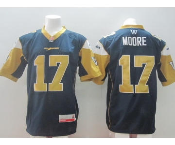CFL Winnipeg Blue Bombers #17 Nick Moore Navy Blue Jersey