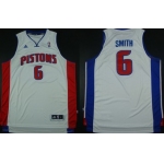 Detroit Pistons #6 Josh Smith Revolution 30 Swingman White Jersey
