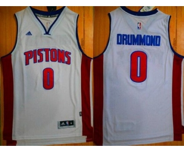 Men's Detroit Pistons #0 Andre Drummond Revolution 30 Swingman New White Jersey