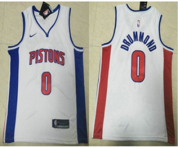 Men's Detroit Pistons #0 Andre Drummond White 2019 Nike Swingman Stitched NBA Jersey
