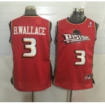 Men's Detroit Pistons #3 Ben Wallace Red Hardwood Classics Soul Swingman Throwback Jersey