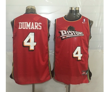 Men's Detroit Pistons #4 Joe Dumars Red Hardwood Classics Soul Swingman Throwback Jersey