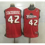 Men's Detroit Pistons #42 Jerry Stackhouse Red Hardwood Classics Soul Swingman Throwback Jersey