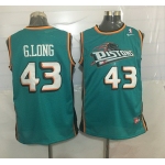 Men's Detroit Pistons #43 Grant Long Teal Green Hardwood Classics Soul Swingman Throwback Jersey
