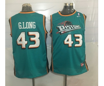 Men's Detroit Pistons #43 Grant Long Teal Green Hardwood Classics Soul Swingman Throwback Jersey