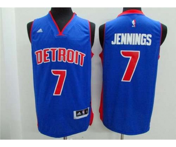 Men's Detroit Pistons #7 Brandon Jennings Revolution 30 Swingman 2014 New Blue Jersey