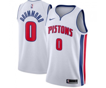 Men's Nike Detroit Pistons #0 Andre Drummond White NBA Swingman Association Edition Jersey