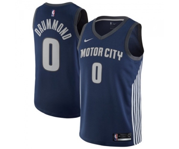 Nike Detroit Pistons #0 Andre Drummond Navy NBA Swingman City Edition Jersey