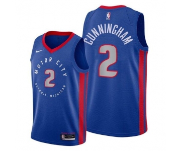 Nike Pistons #2 Cade Cunningham Blue NBA Swingman 2020-21 City Edition Jersey