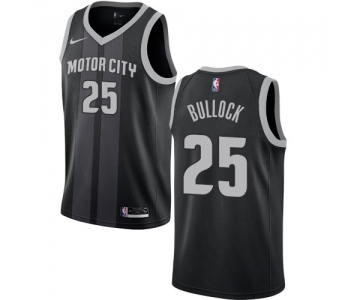 Nike Pistons #25 Reggie Bullock Black NBA Swingman City Edition Jersey