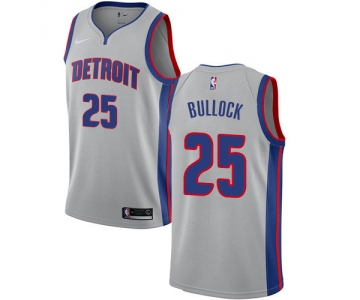 Nike Pistons #25 Reggie Bullock Silver NBA Swingman Statement Edition Jersey